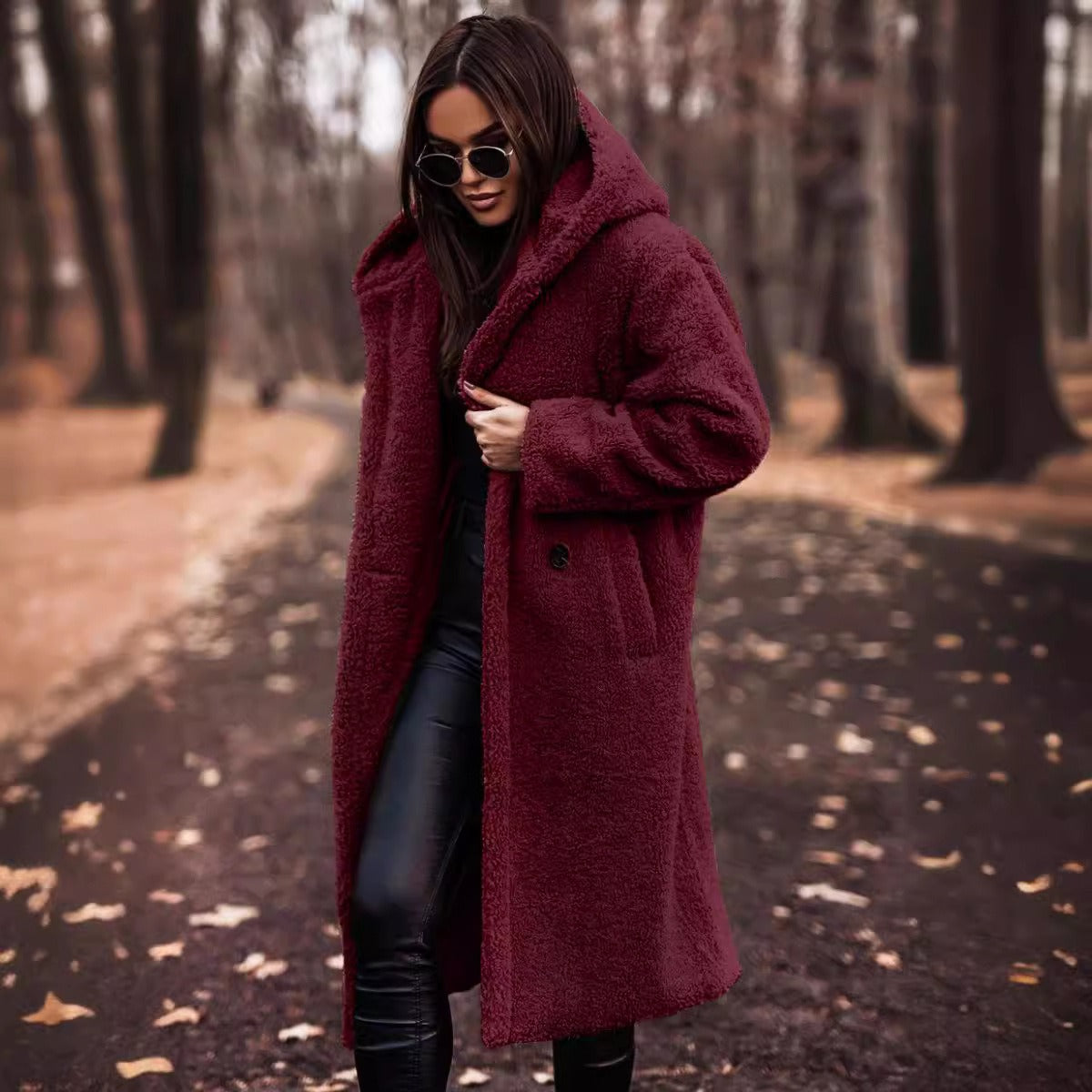 Hooded Wool Winter Coat - Oversized Full Length Style