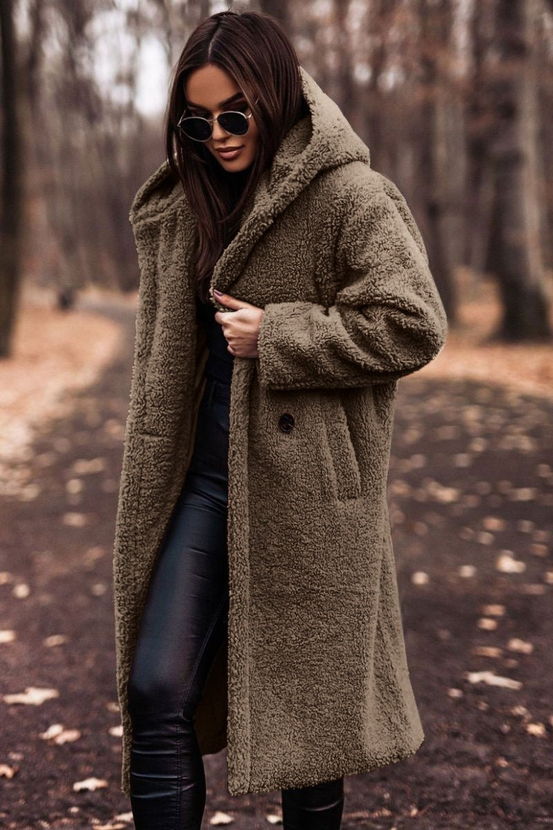 Hooded Wool Winter Coat - Oversized Full Length Style