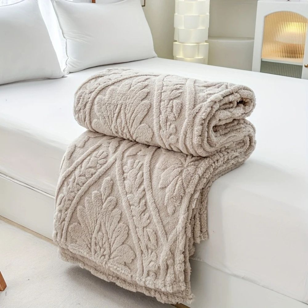 Paris Weave Jacquard Fleece Blanket - French-Inspired Throw