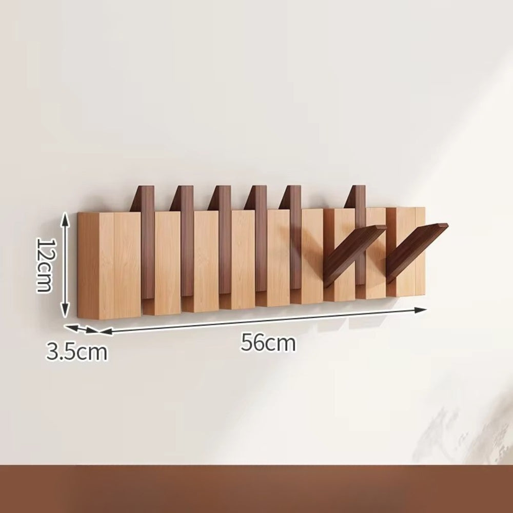 Piano-Inspired Wooden Flip Hook Wall Rack