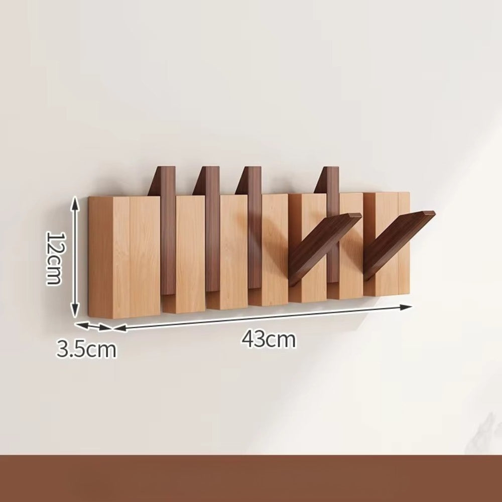 Piano-Inspired Wooden Flip Hook Wall Rack