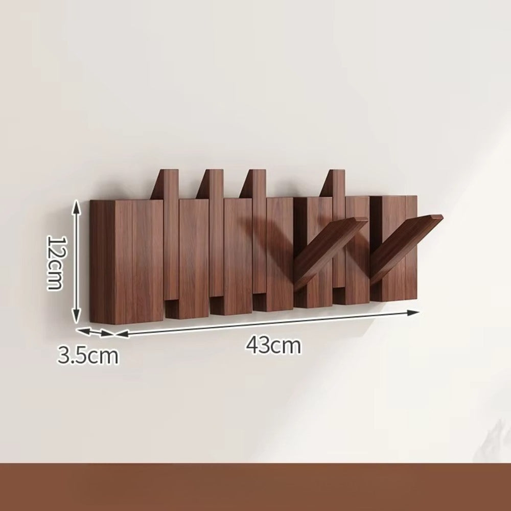Piano-Inspired Wooden Flip Hook Wall Rack