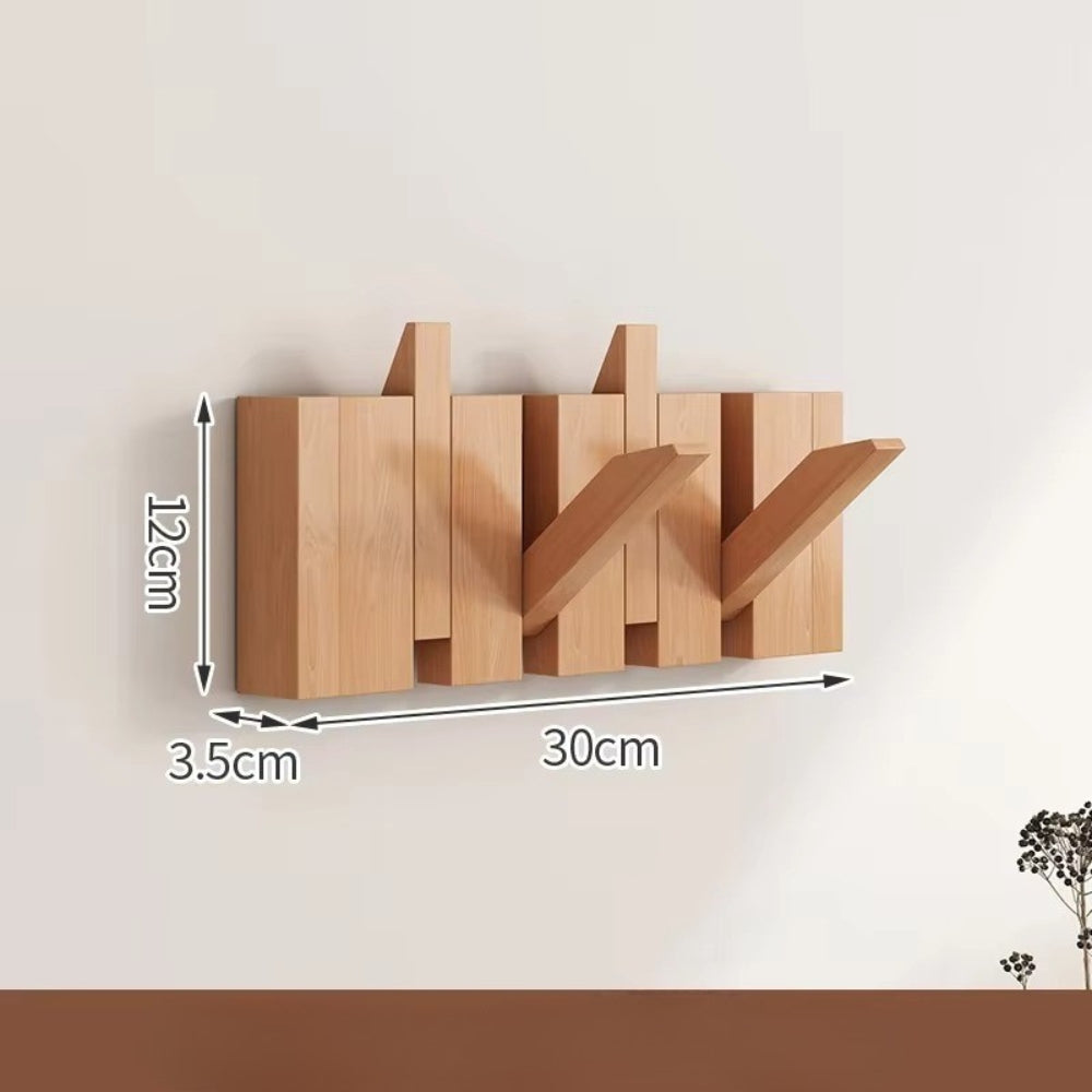 Piano-Inspired Wooden Flip Hook Wall Rack