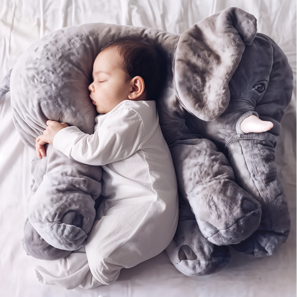 Plush Elephant Pillow - Soft Nursery Comfort Cushion