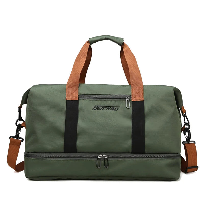 Travel Duffel Bag with Shoe Compartment - Gym & Travel Bag