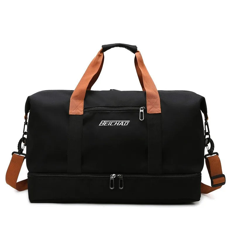 Travel Duffel Bag with Shoe Compartment - Gym & Travel Bag