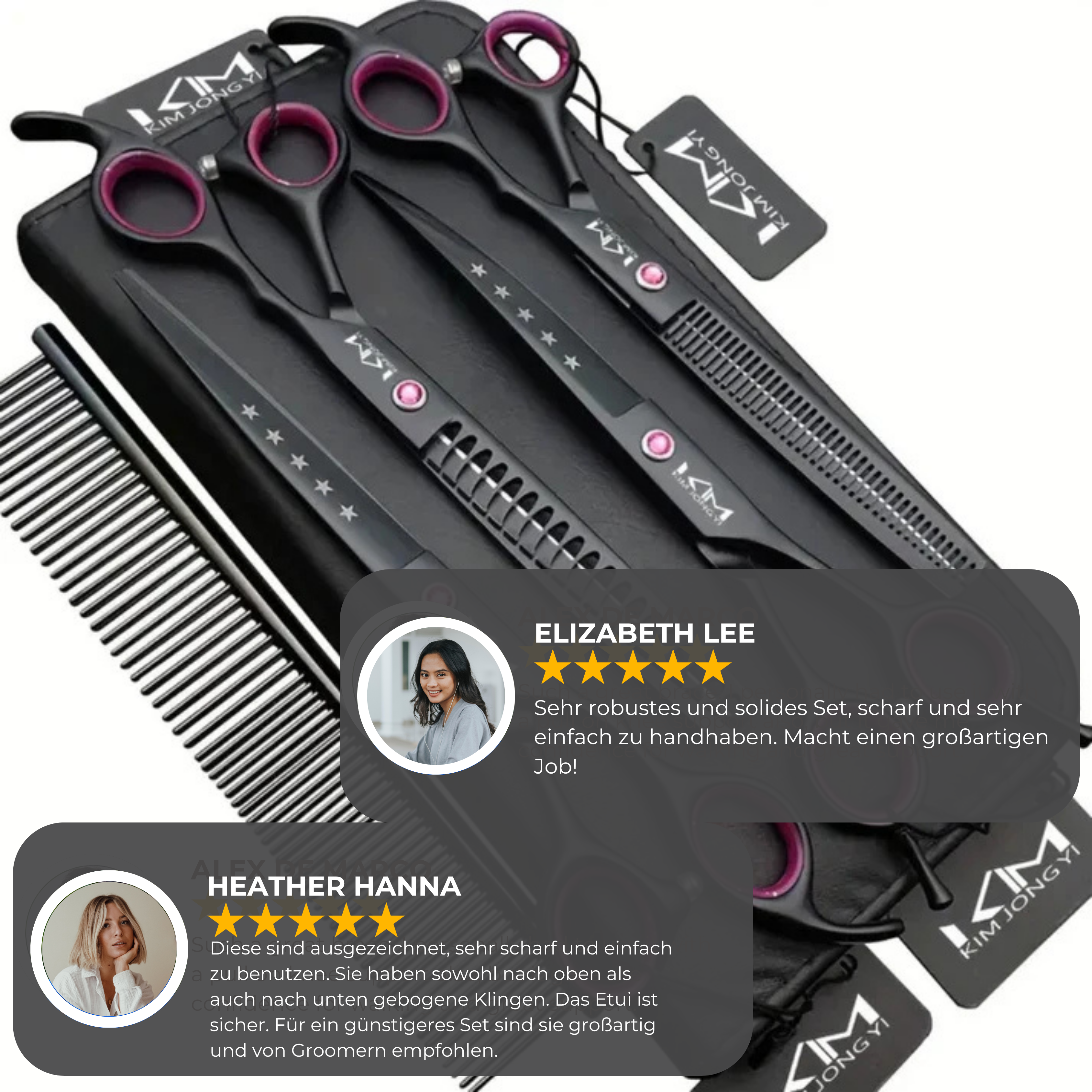 Professional Pet Grooming Scissors Set - 4-Piece Stainless Steel Kit