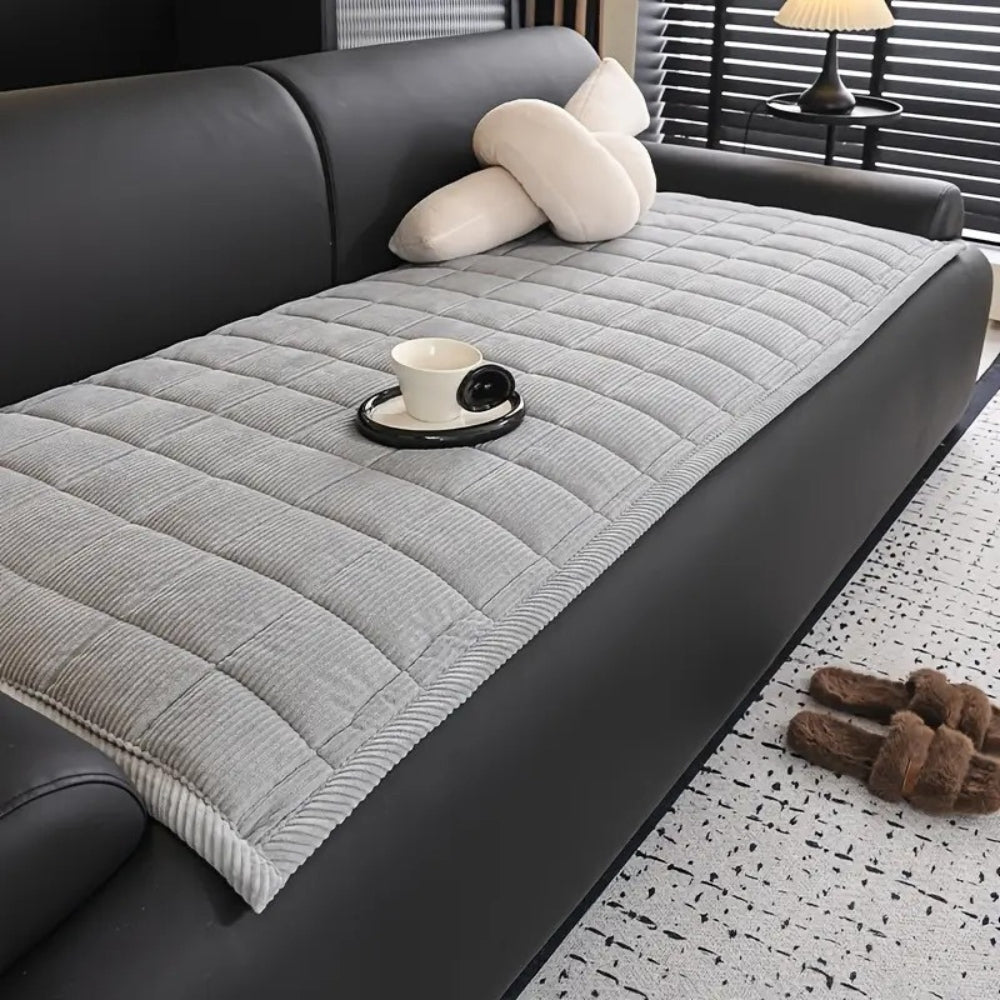 Metro Line Quilted Couch Cover - Non-Slip Sofa Protector