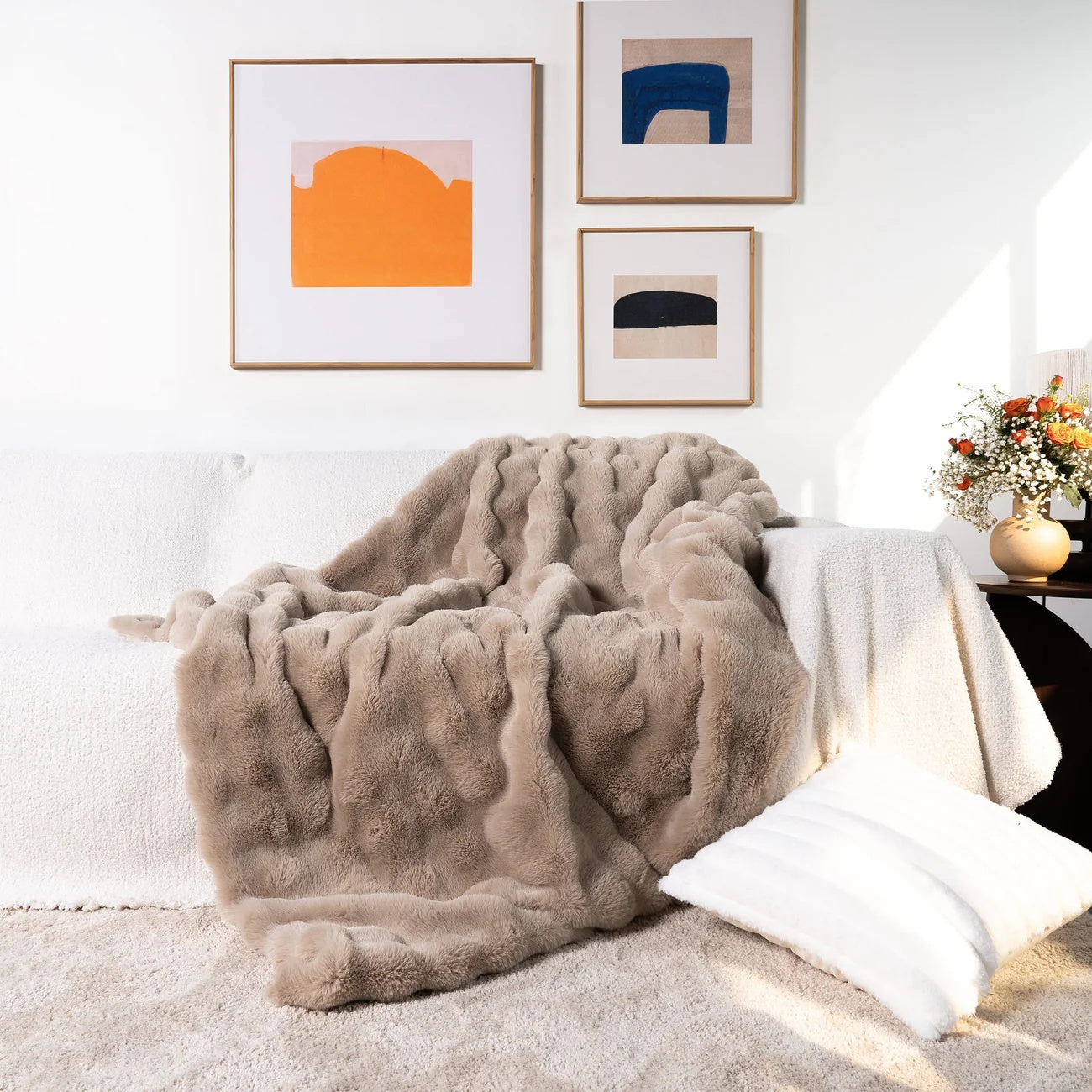 Faux Fur Throw Blanket, Ultra-Soft Winter Comfort