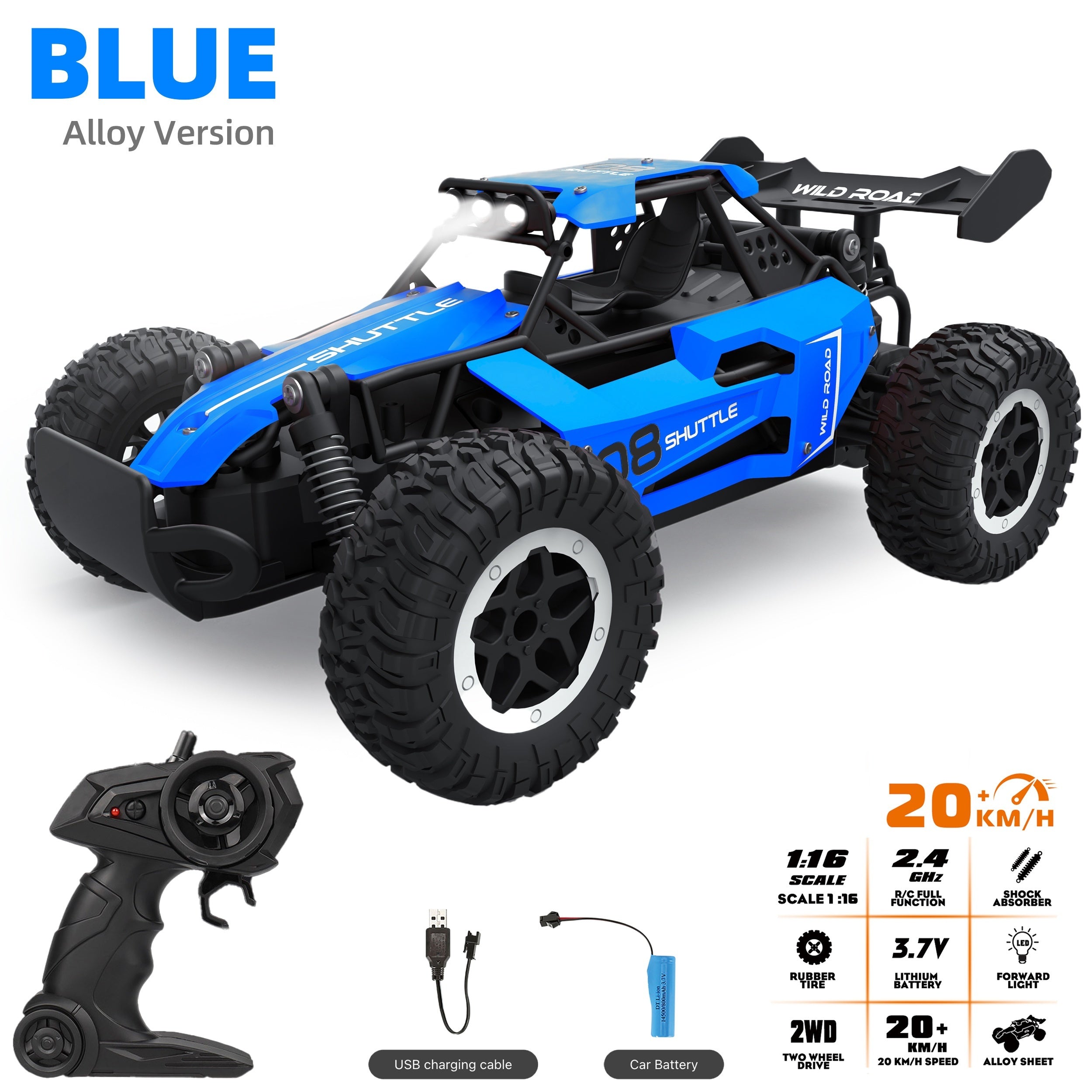 All-Terrain RC Off-Road Racing Car - Durable Alloy Build
