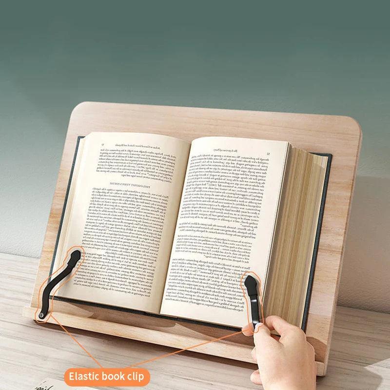 Wooden Book Stand | Adjustable Pine Reading Holder