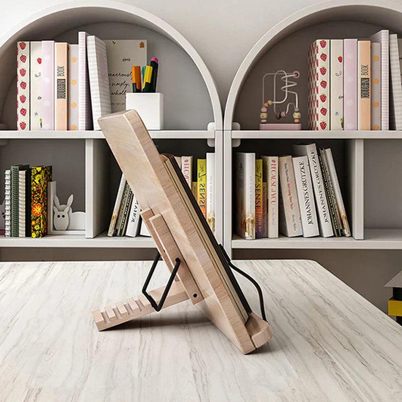 Wooden Book Stand | Adjustable Pine Reading Holder