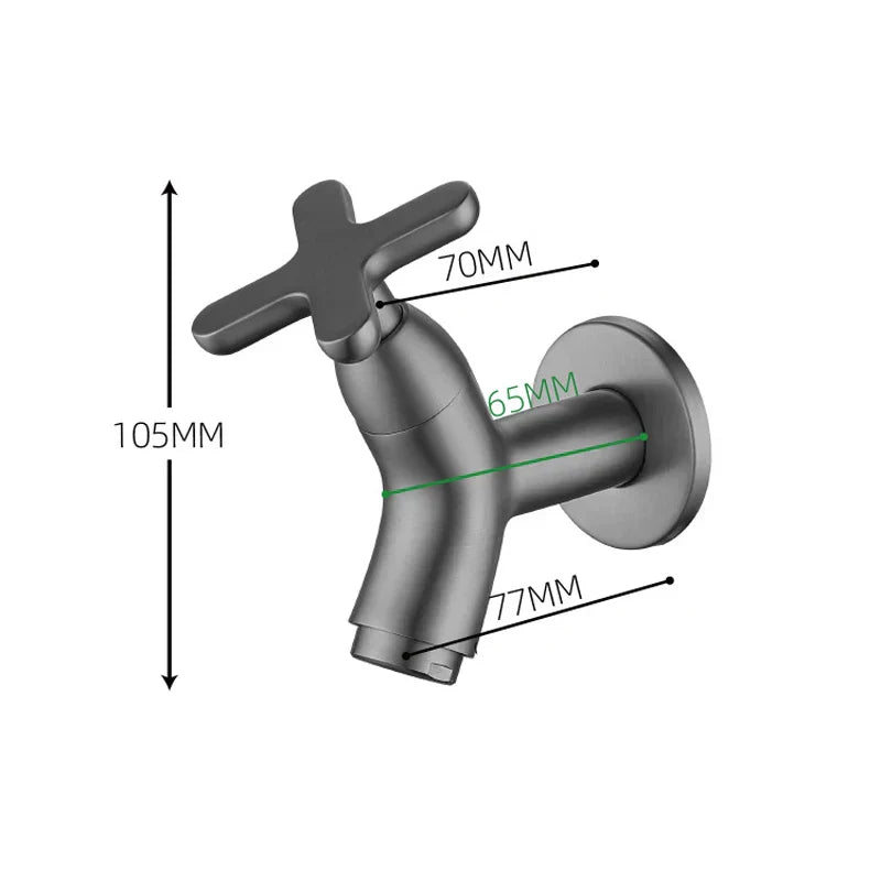 BrassFlow Wall-Mounted Cold Water Tap, Solid Brass