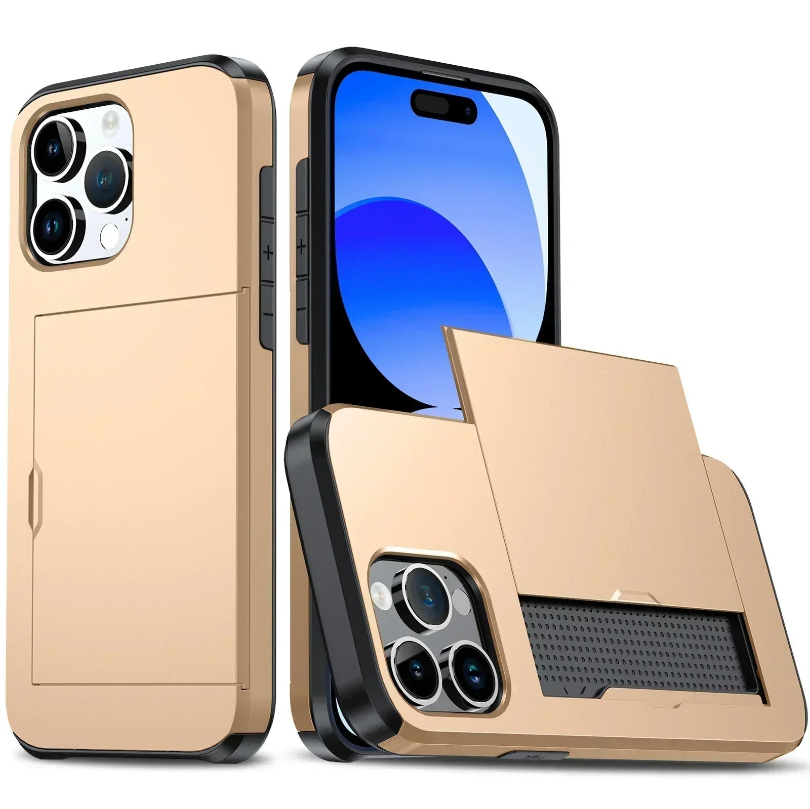 iPhone Case with Card Holder, Slim Protective Wallet Case