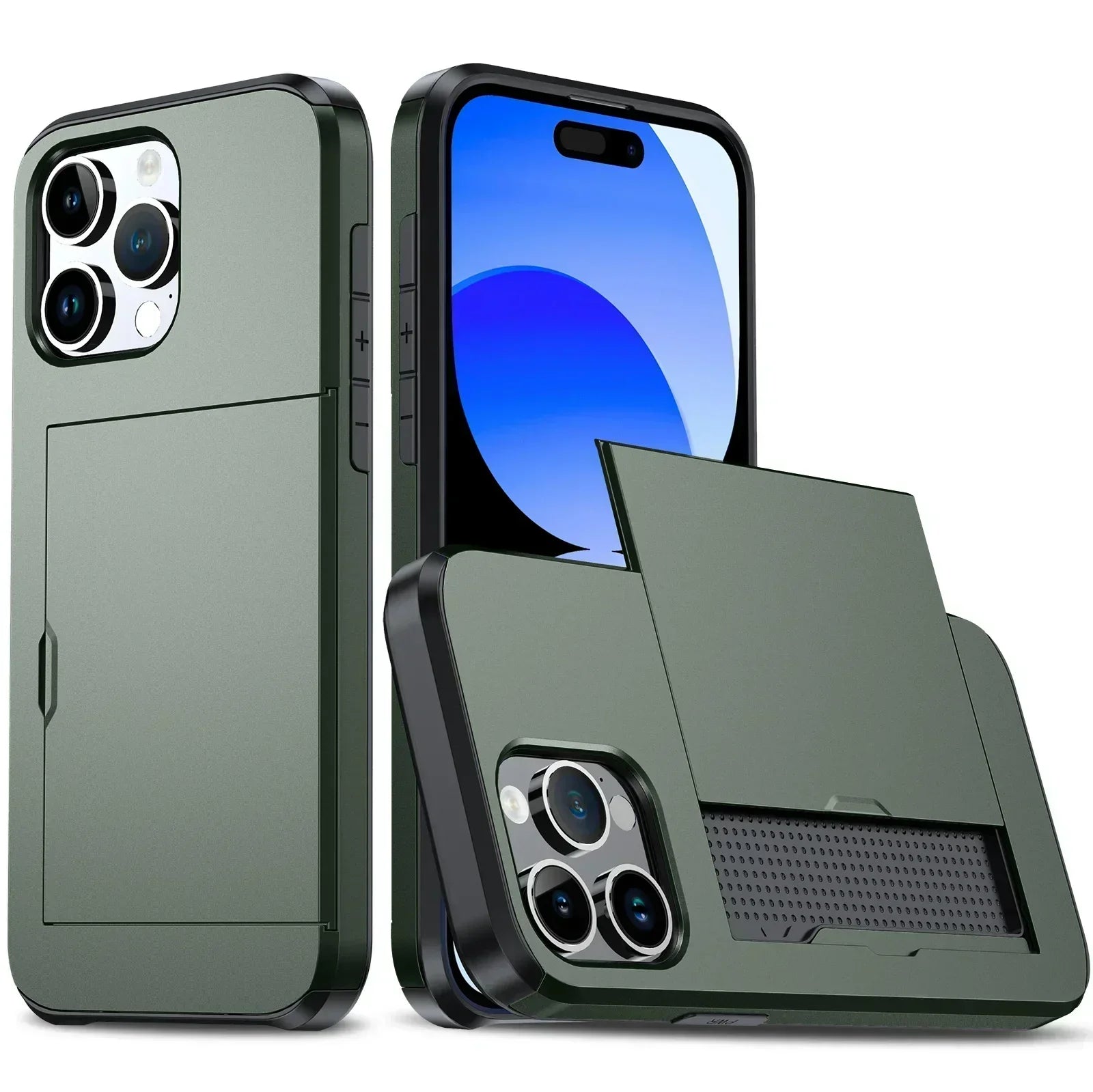 iPhone Case with Card Holder, Slim Protective Wallet Case