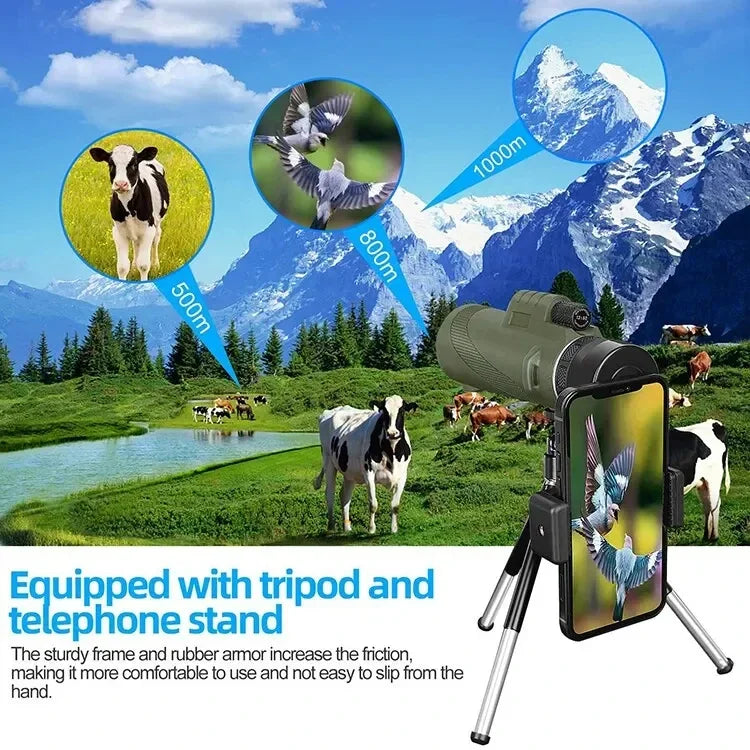 Professional Monocular Telescope - 80x Magnification BAK4 Prism