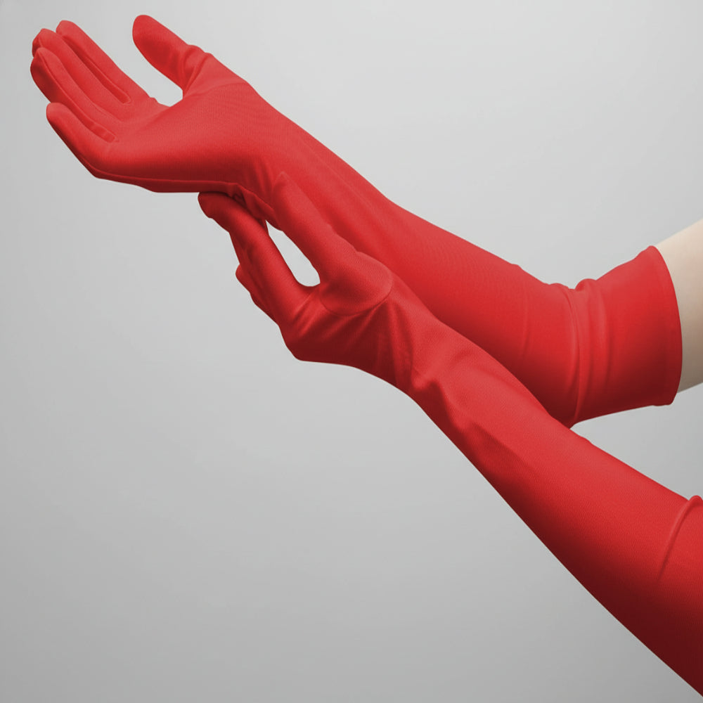 Satin Opera Gloves, Long Elbow-Length Evening Gloves