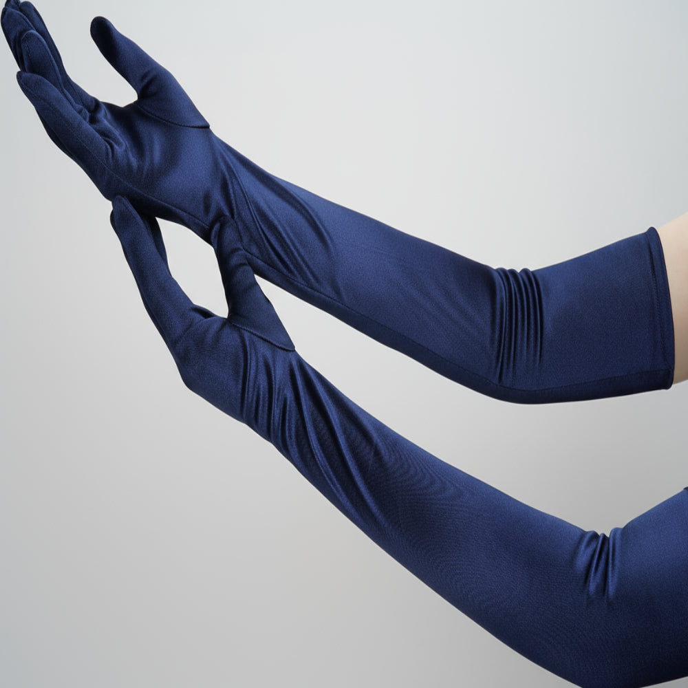 Satin Opera Gloves, Long Elbow-Length Evening Gloves