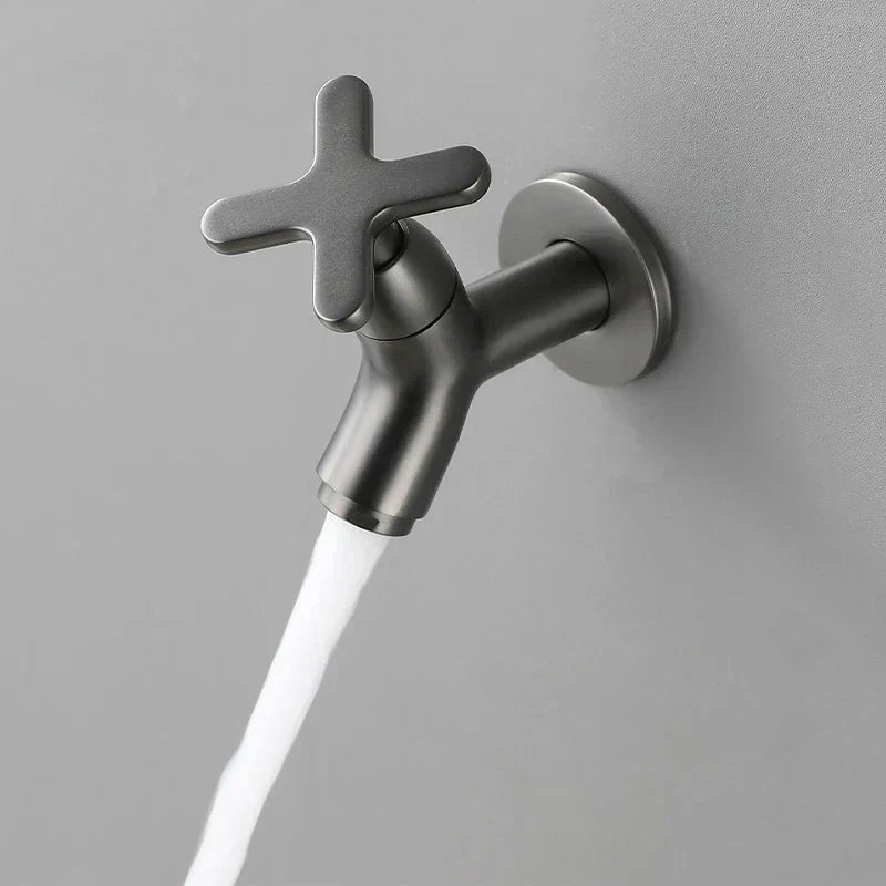 BrassFlow Wall-Mounted Cold Water Tap, Solid Brass