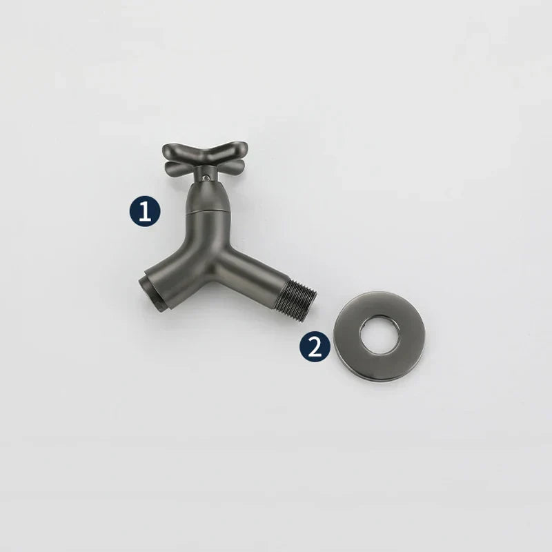BrassFlow Wall-Mounted Cold Water Tap, Solid Brass