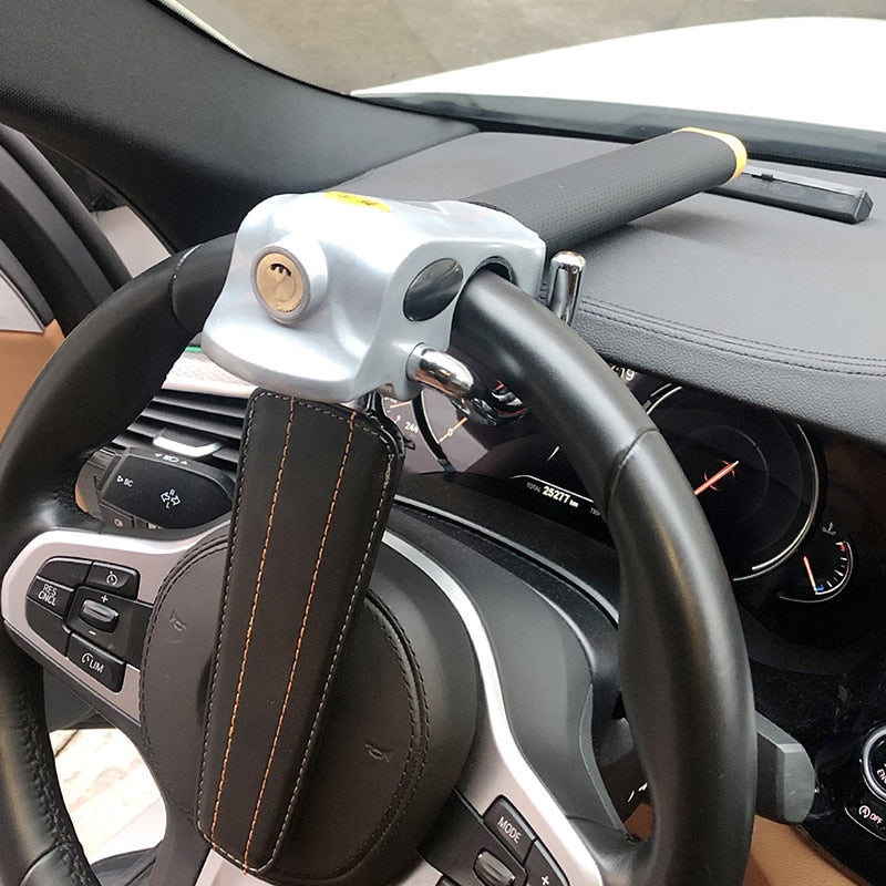 Heavy-Duty Steering Wheel Lock - Anti-Theft Security