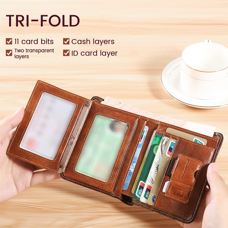 RFID Blocking Wallet for Men - Slim Leather Card Holder