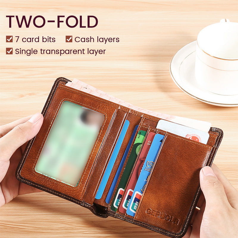RFID Blocking Wallet for Men - Slim Leather Card Holder