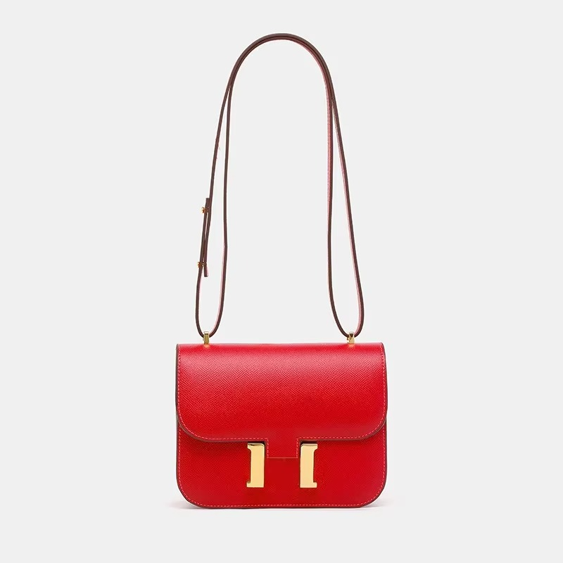 Classic Leather Crossbody Bag with Gold Hardware