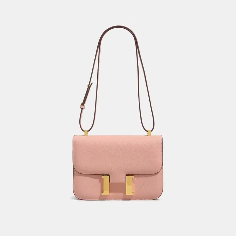 Classic Leather Crossbody Bag with Gold Hardware