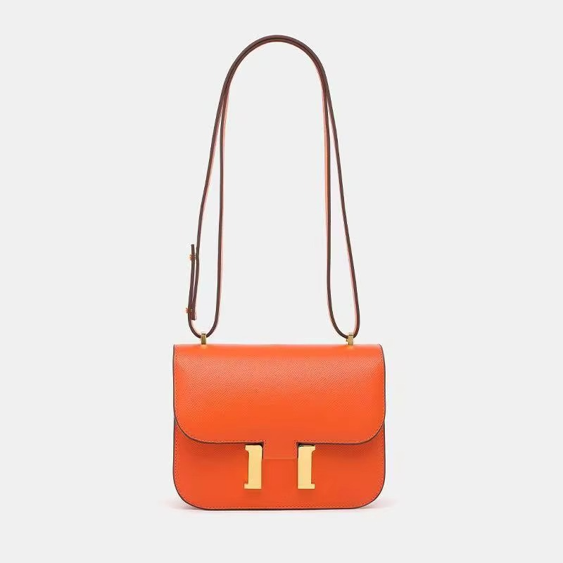 Classic Leather Crossbody Bag with Gold Hardware