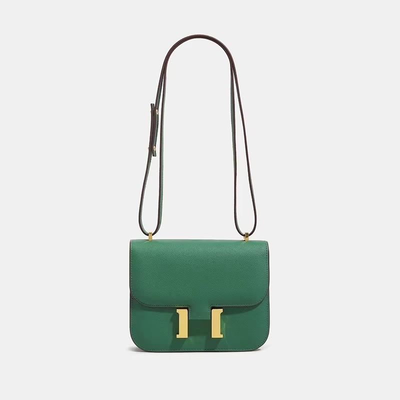 Classic Leather Crossbody Bag with Gold Hardware