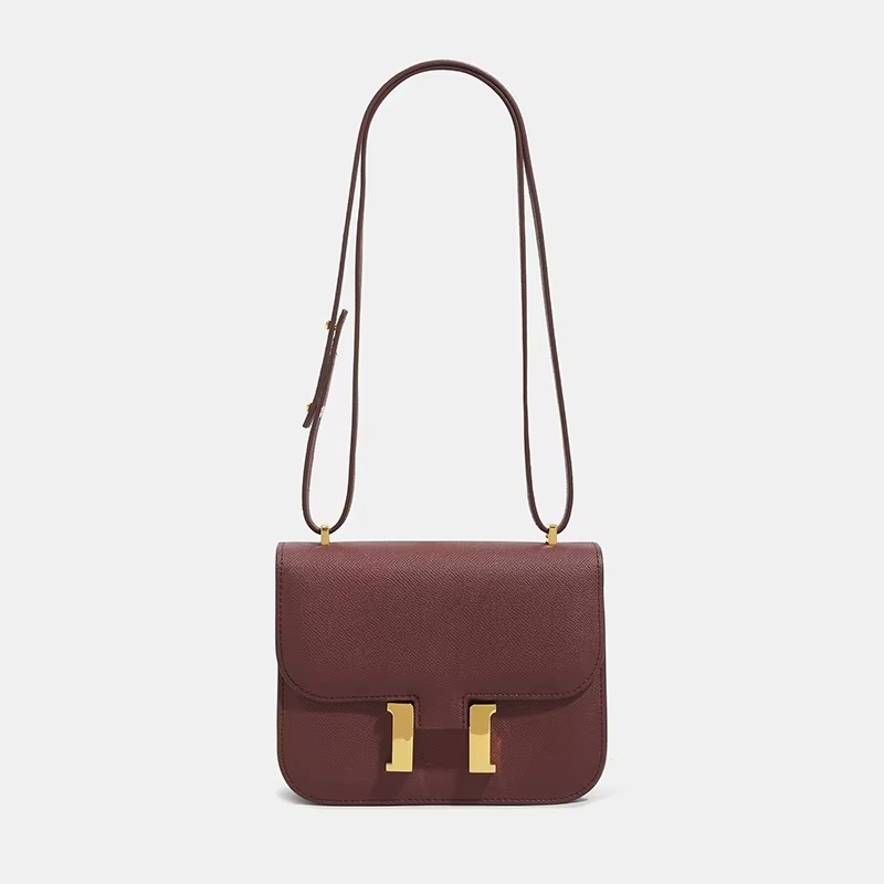 Classic Leather Crossbody Bag with Gold Hardware