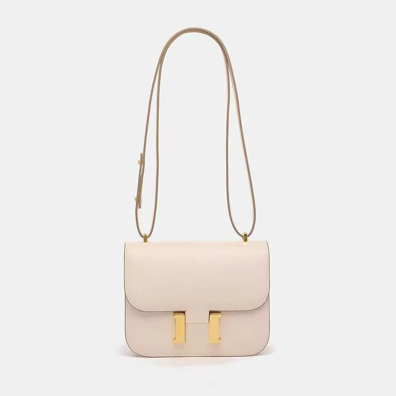 Classic Leather Crossbody Bag with Gold Hardware