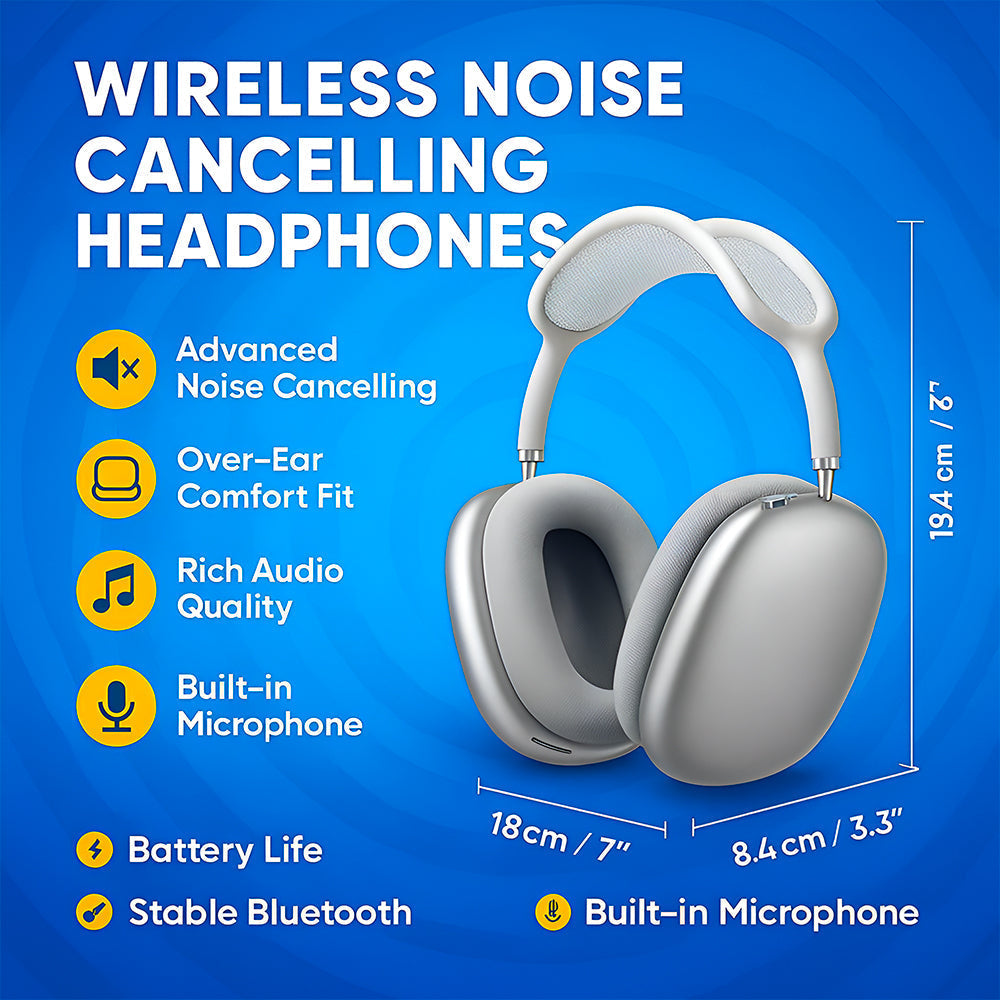 Wireless Bluetooth Over-Ear Noise Cancelling Headphones