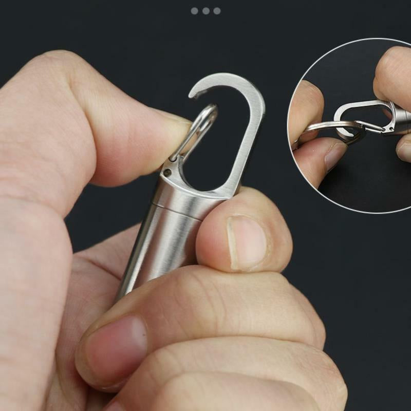 Waterproof Stainless Steel Pill Box Keychain