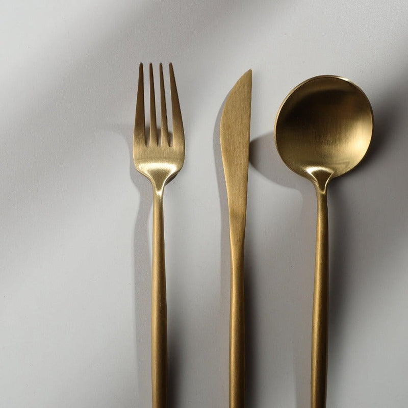 20-Piece Gold Cutlery Set - Minimalist Stainless Steel