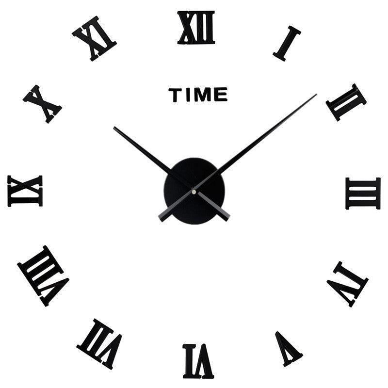 Modern Wall Clock – Roman Numeral Silver Mirror Design