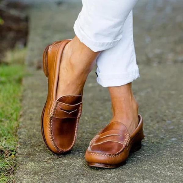 Classic Leather Penny Loafers – Premium Tan Moccasin Style for Men