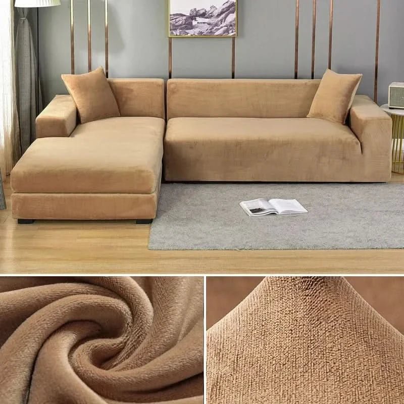 Stretch Velvet Sofa Cover - Soft Furniture Protector