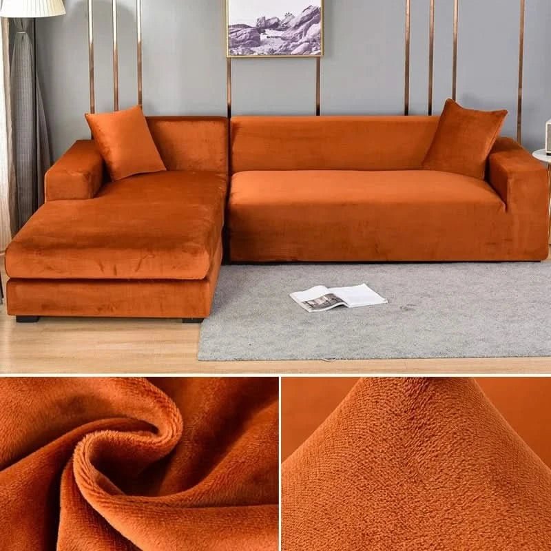Stretch Velvet Sofa Cover - Soft Furniture Protector