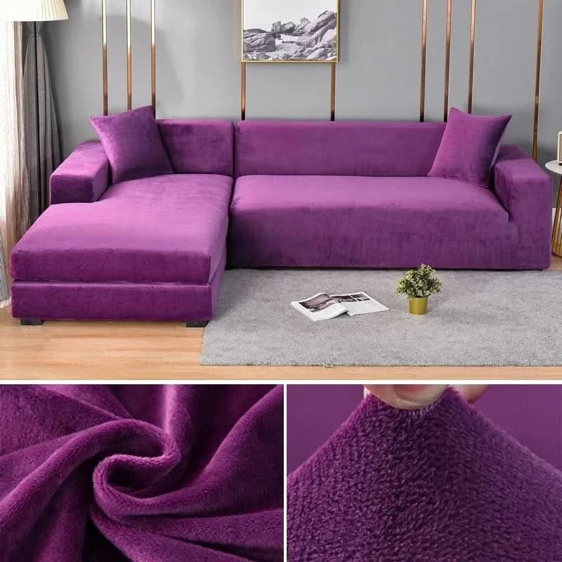 Stretch Velvet Sofa Cover - Soft Furniture Protector