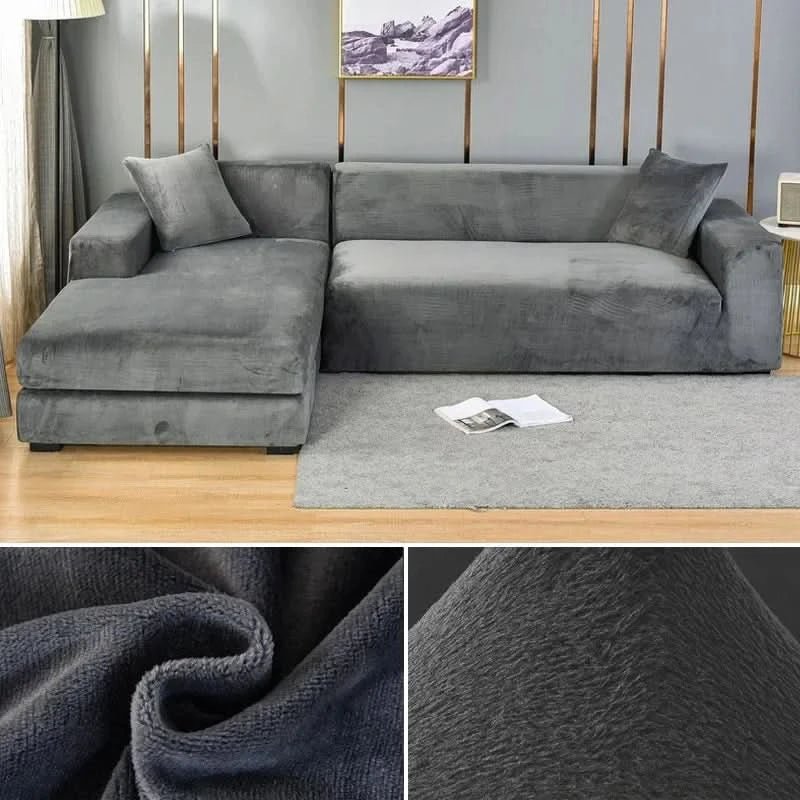 Stretch Velvet Sofa Cover - Soft Furniture Protector