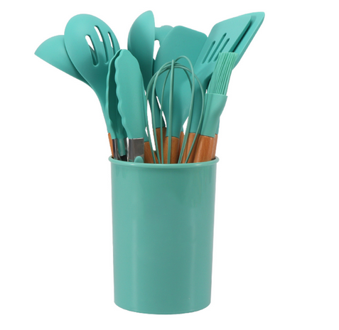 Silicone Cooking Utensils Set - 12-Piece Heat-Resistant Tools