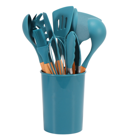 Silicone Cooking Utensils Set - 12-Piece Heat-Resistant Tools