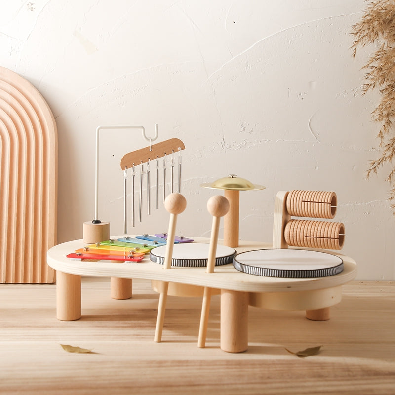 Wooden Musical Learning Table - Multi-Instrument Activity Set