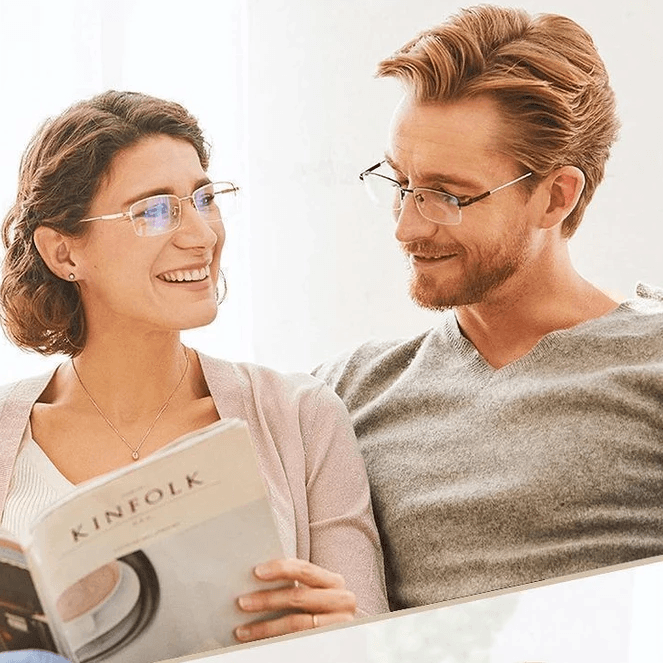 Titanium Dual-Use Reading Glasses, Near and Distance