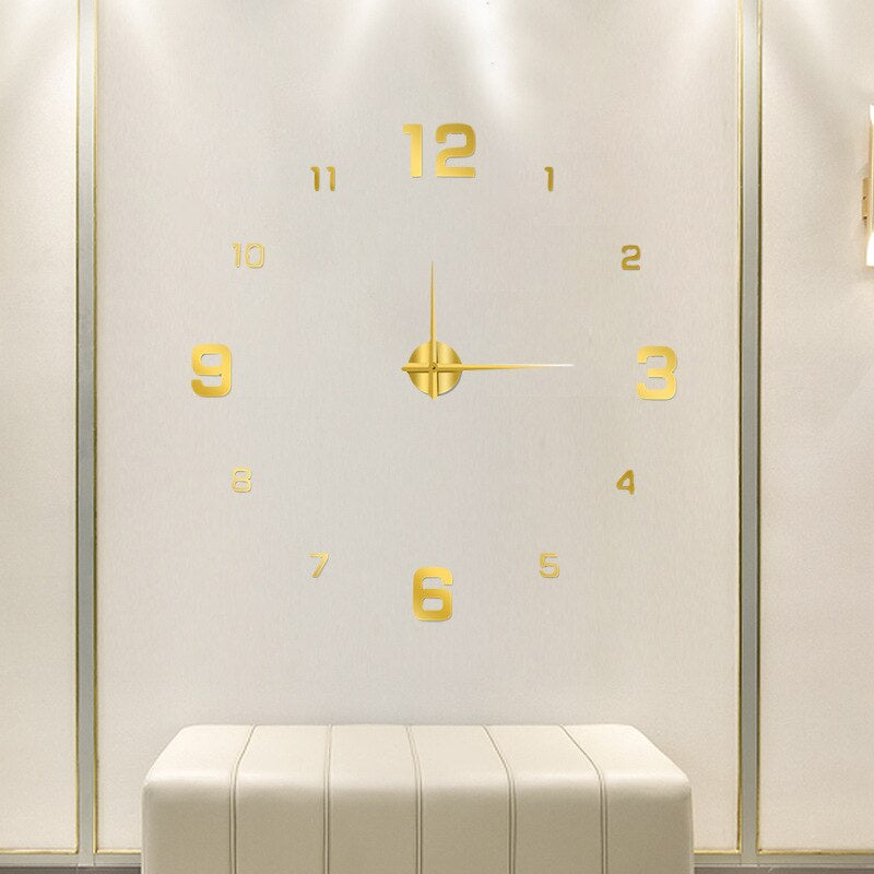 Black Quartz Statement Wall Clock - Modern Home Decor