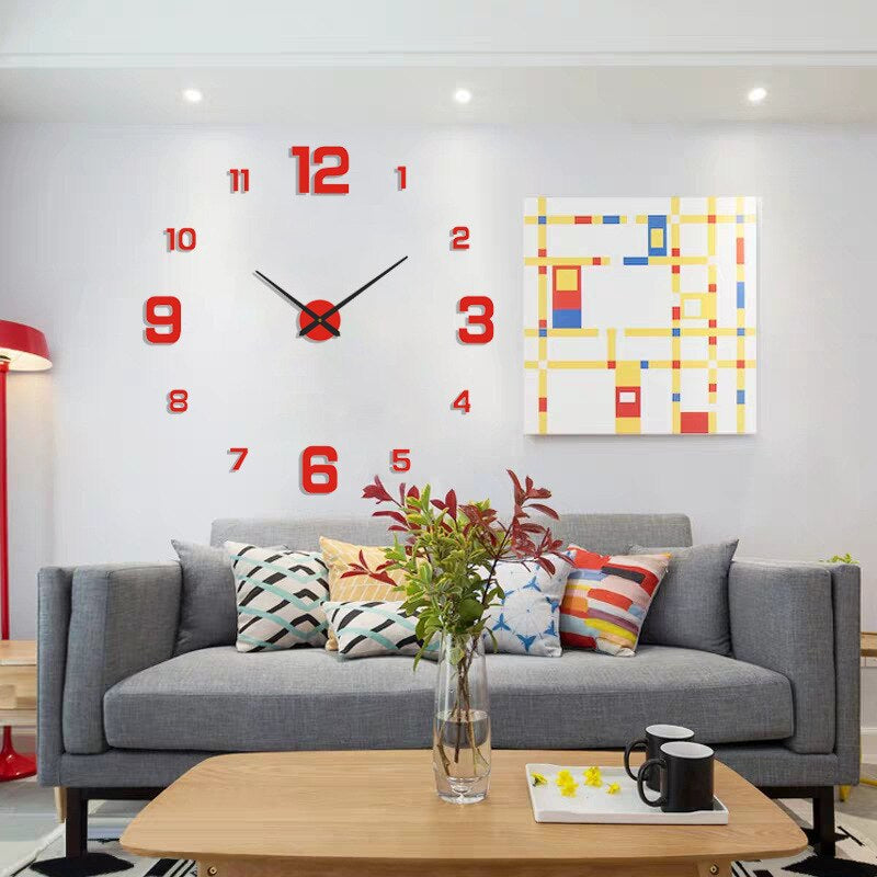 Black Quartz Statement Wall Clock - Modern Home Decor