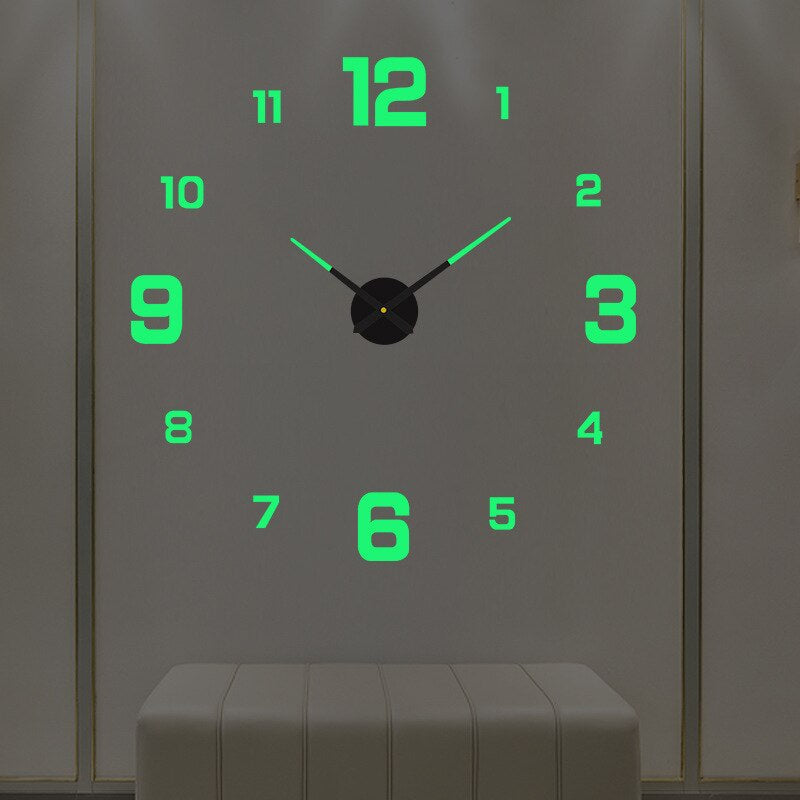 Black Quartz Statement Wall Clock - Modern Home Decor