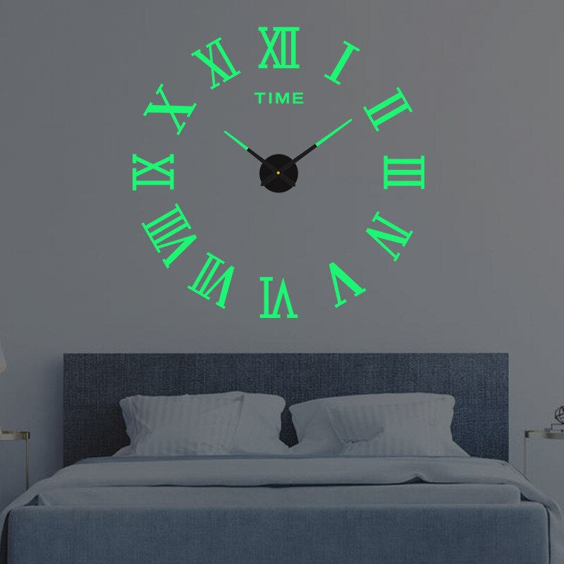 Black Quartz Statement Wall Clock - Modern Home Decor